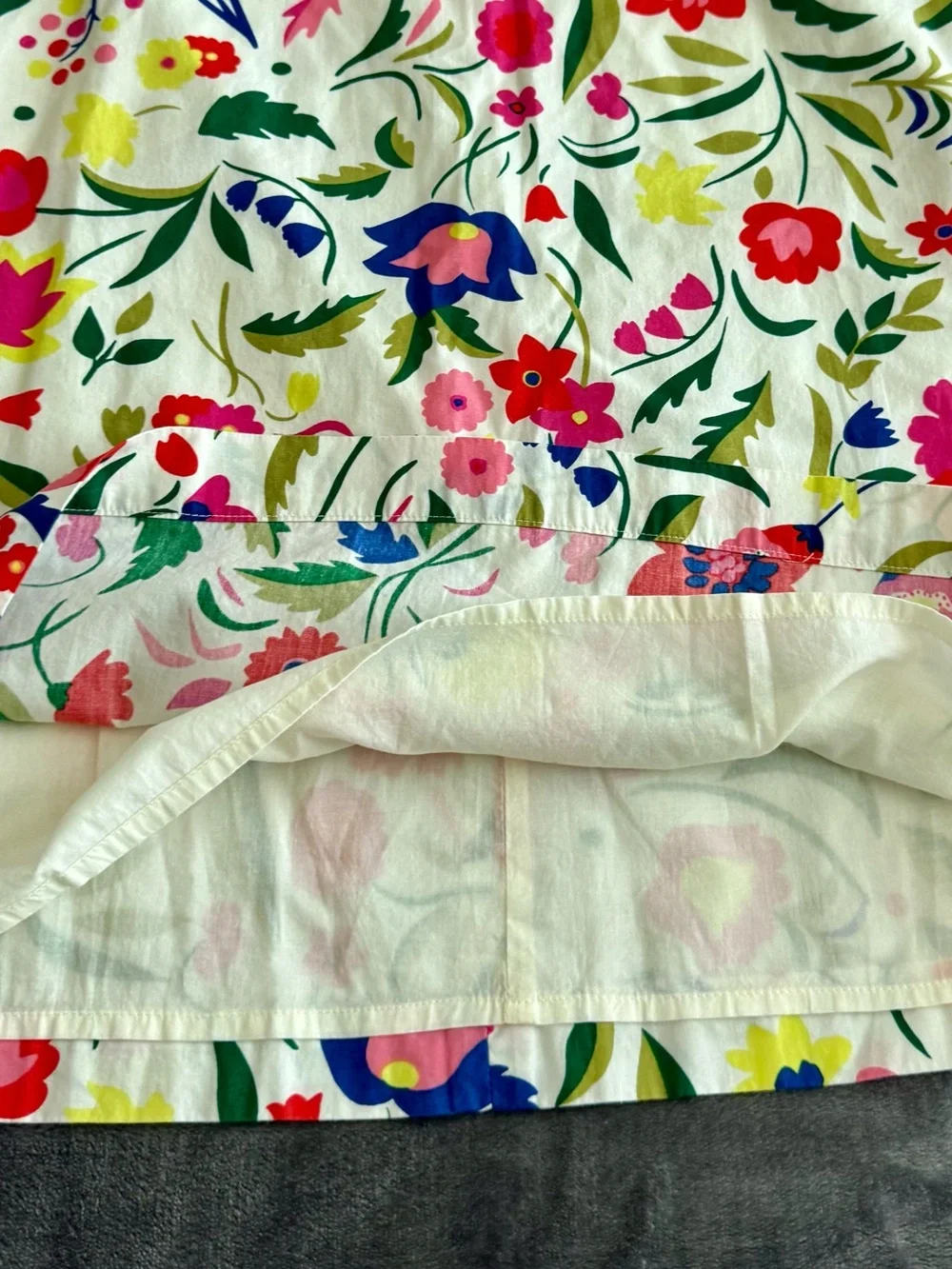 Boden Pencil Skirt 6R Floral Zip Back Pockets Cotton Preppy Gardencore Feminine